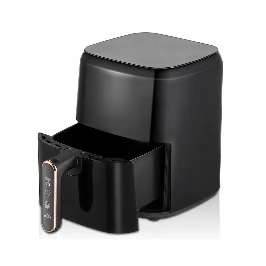 Air Fryer AeroCooking Compact 3L noir avec panier de cuisson ouvert pour une cuisine sans huile