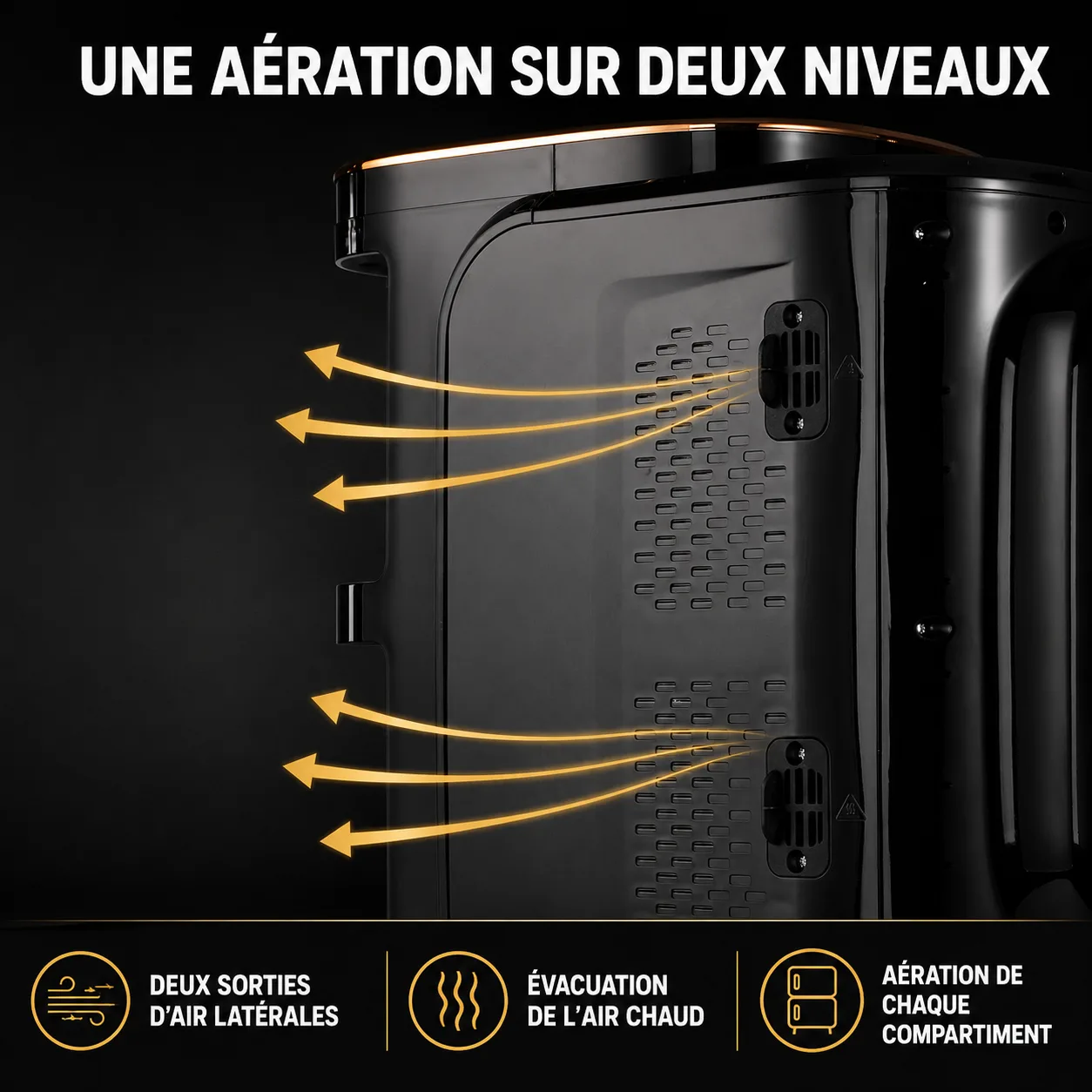 Air Fryer AeroCooking 12 L – Aération latérale sur deux niveaux