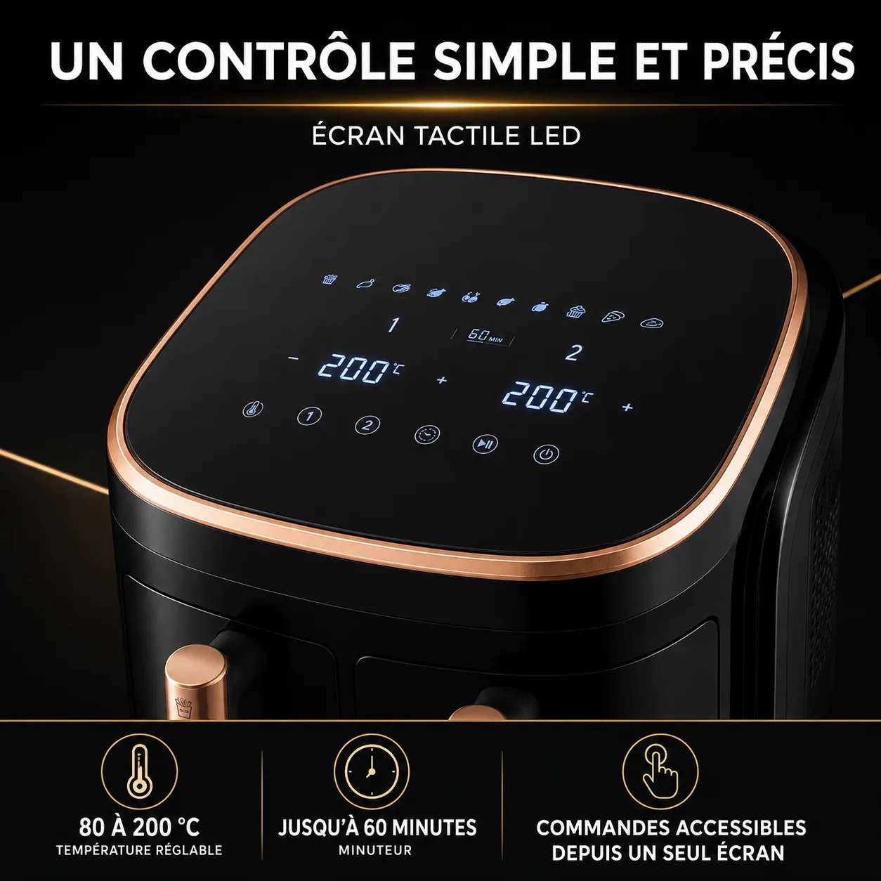 Air Fryer AeroCooking 12 L – Écran tactile LED