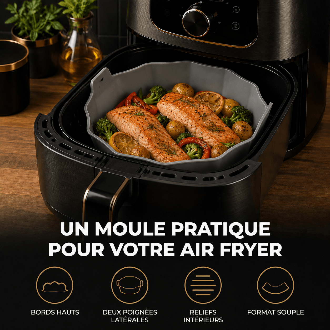 Moule en silicone pour panier d’Air Fryer